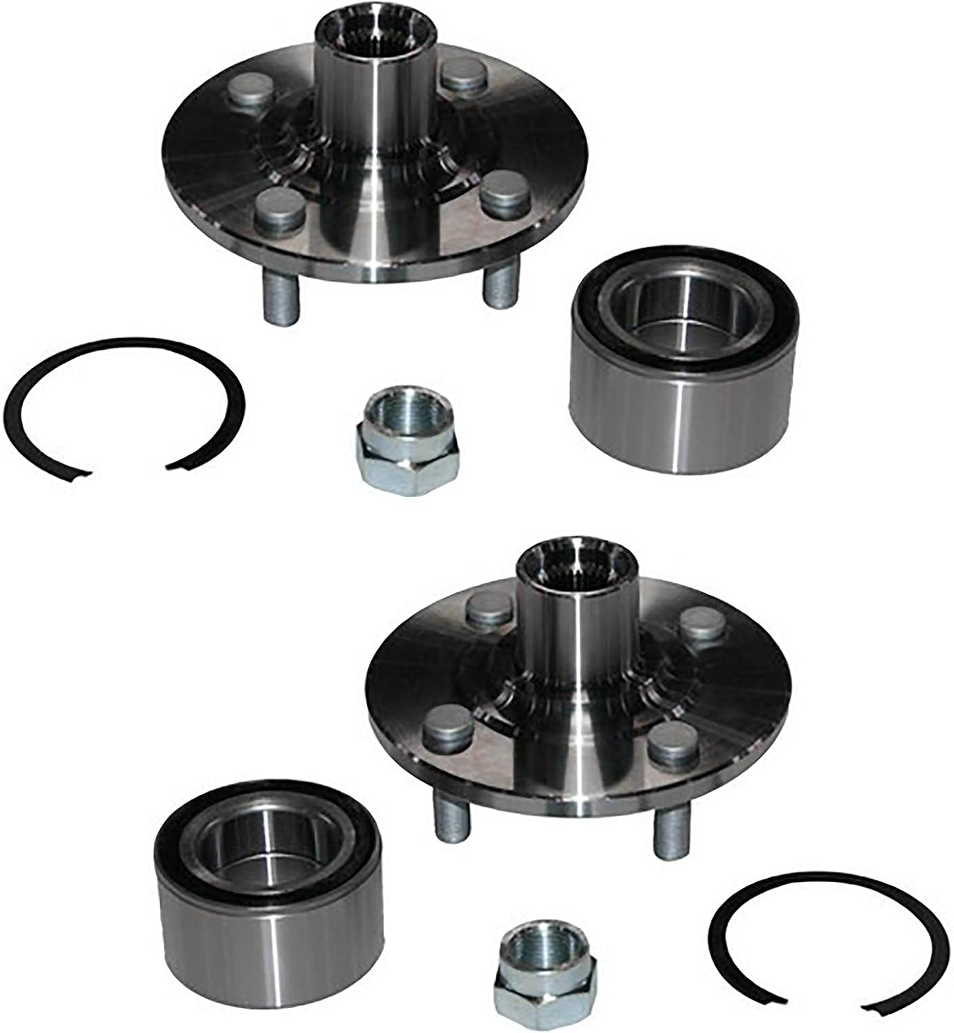 JP Auto Wheel Hub Bearing Front Set of 2 Assembly