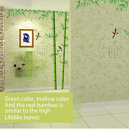 Ieasycan Chinese Style Bamboo Wall Stickers Living Room TV Wall Sofa Removable Home Sticker Wall Sticker 6090cm