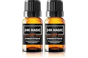 PUREFITTECH Hotel Diffuser Oil 24K Magic Inspired by The W Hotel Scent, Hotel Essential Oils for Home, Office, Spa,2Pack 10mL*2, 0.34fl oz Hotel Collection Diffuser Oil for Diffusers & Humidifiers，Made in USA
