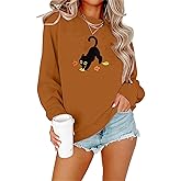 ALLTB Fall Sweatshirts for Women Embroidered Tops: Maple Leaf Crewneck Sweatshirt Casual Long Sleeve Pullover