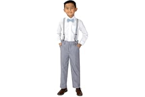 Spring Notion Boys' 4-Piece Suspender Outfit, Customizable Option Available