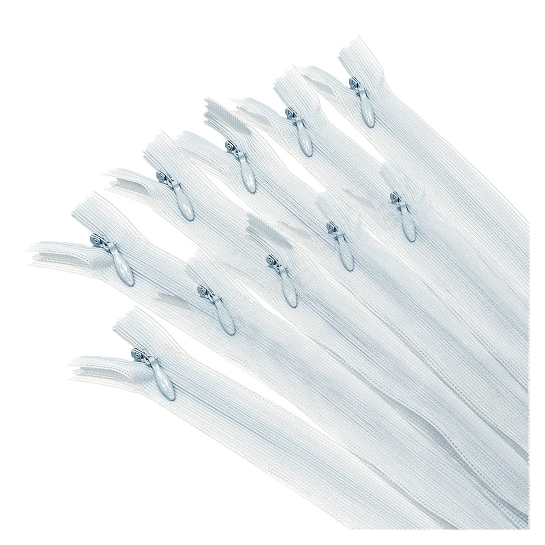 Pack of 10 Invisible Closed Zippers, Zippers in Many Sizes and Colors #3, Fine, Elegant and Discreet Zipper to Sew On Clothes, Dresses, Skirts, Sewing, (18 cm, 314)