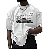 COZYEASE Men's Letter Graphic Tee Casual Short Sleeve Round Neck Summer Shirt Streetwear Top