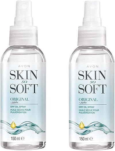Avon Skin So Soft Original Dry Oil Spray Jojoba 150ml Pack of 2 Insect Repellent