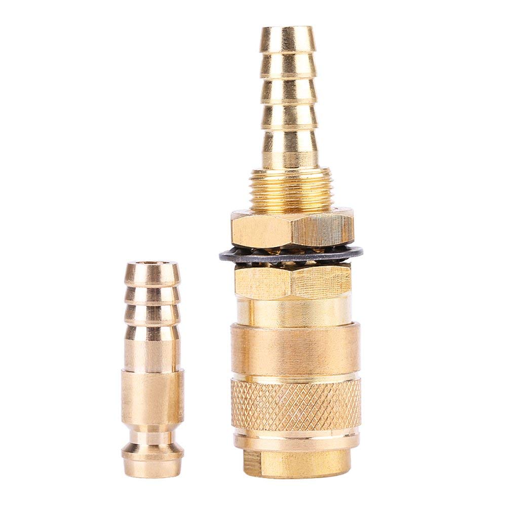 Water Cooled & Gas Adapter Quick Brass Hose Connector Fitting for MIG TIG Welder Torch (Brass)