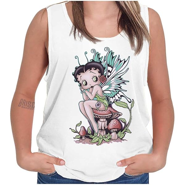 Amazon.com: Vintage Betty Boop Cartoon Cherry Tank Top Tee