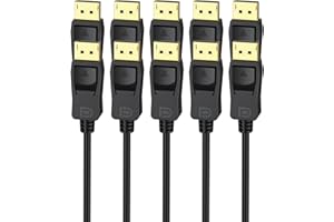 UVOOI DisplayPort Cable 6FT 5-Pack, 4K Display Port to Display Port Cable 6 Feet DP to DP (Gold Plated) 4K@60Hz, 2K 1440P@144Hz/165Hz for Monitor, Computer, Laptop, PC, Graphics Card