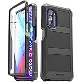 ENCASED Falcon Armor for (2022) Moto G Stylus 5G Case with Screen Protector, Full Body Protection with Built-in Screen Guard, Black (5G Model ONLY)