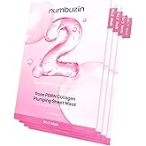 numbuzin No.2 Sheet Mask | Rose PDRN Collagen Plumping Sheet Mask | Korean Mask for face | Brightening, Hydrating, Firming and Moisturizing | Collagen, Peptides, PDRN | 4ea