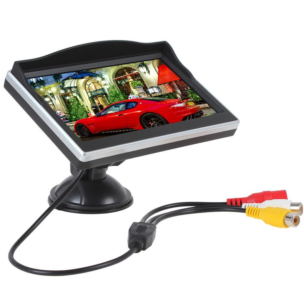 Hot sale 5.0 Inch HD TFT LCD Display Auto Car Screen Sucker Monitor 2-channel Video input for Car Reversing Rearview Camera/ Car DVD/VCD by Pupug