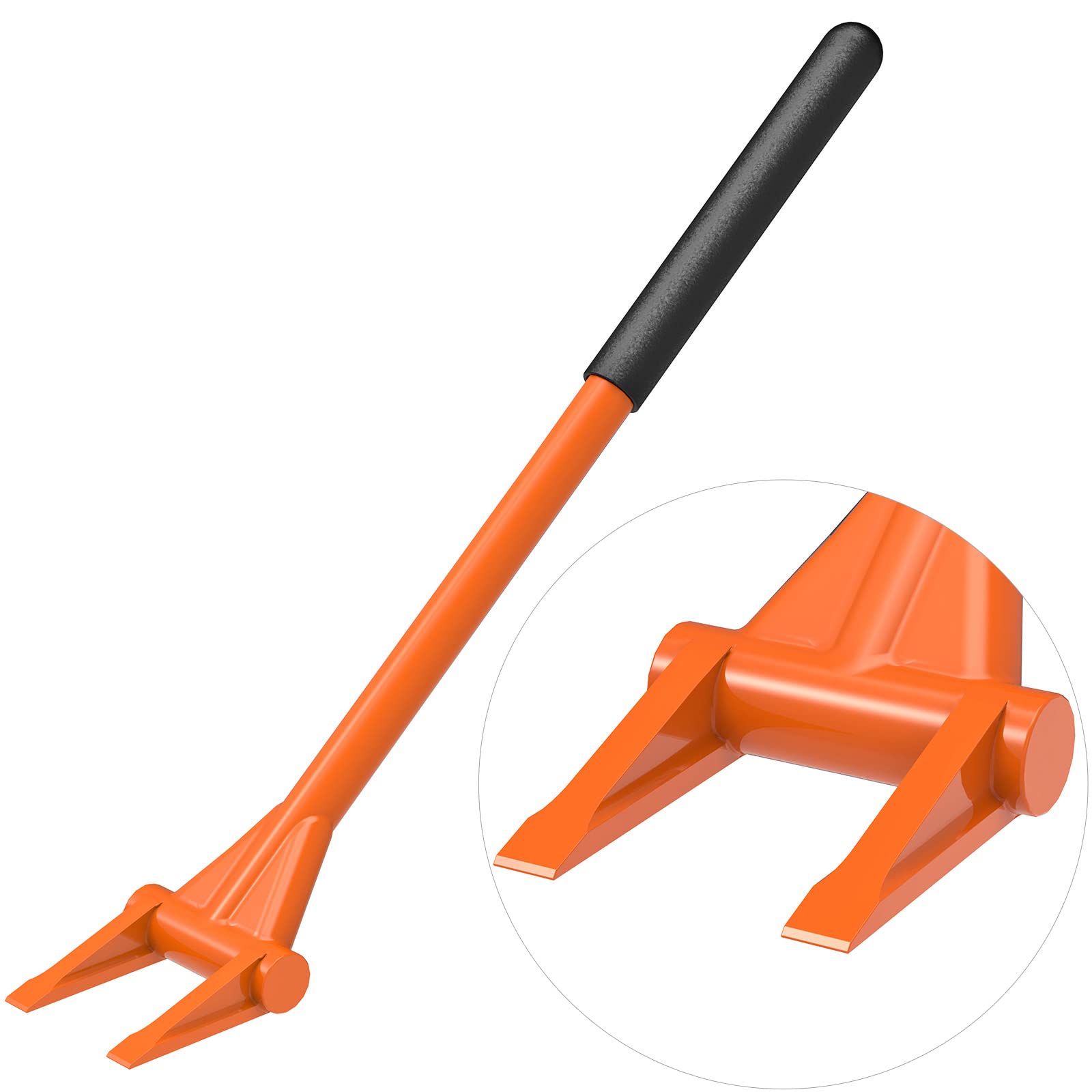 Dolibest Heavy Duty Crowbar, 70cm Long Handled Pry Bar Straight Large Wrecking Bar Roughneck Utility Bar Skirting Removal Tool Pallet Buster Breaker Demolition Tool with Soft Ergonomic Handle Sleeve