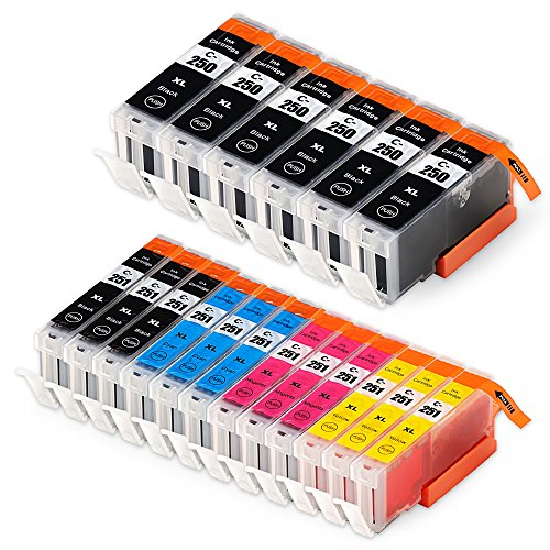 INKUTEN-Replacement-Canon-PGI250XL-CLI251XL-High-Yield-Ink-Cartridges-6-Large-Black-3-Small-Black-3-Cyan-3-Yel