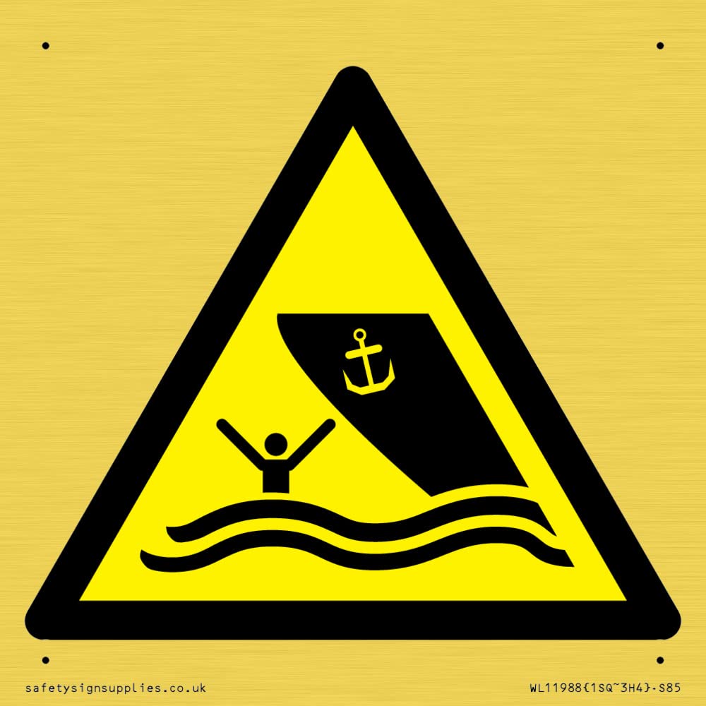 W058 Warning: Boating area Sign - 85x85mm - S85