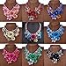 Juicart Women Charm Flower Crystal Statement Necklaces Chunky Chain Choker Collar Pendant (Navy Blue)