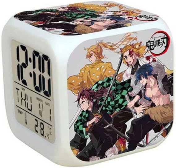 Amazon 鬼滅の刃 目覚まし時計 置き時計 光る時計 Led デジタル時計 アニメ おしゃれ かわいい アラーム 虹色ライト 多機能 温度表示 日常 プレゼント 腕時計 腕時計 通販