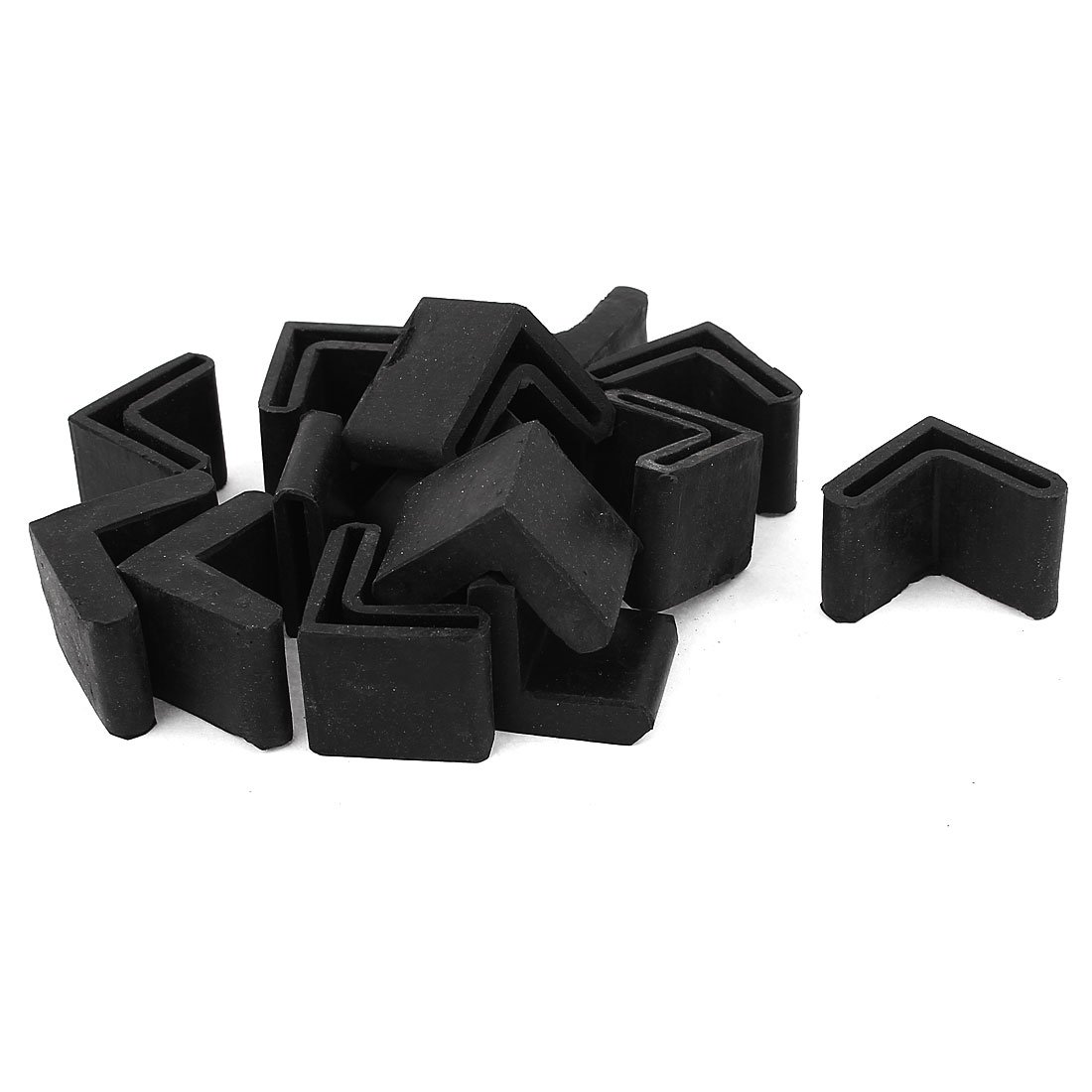 sourcing map Rubber Furniture Leg Foot Protection Pad 25mmx25mm 15Pcs Black