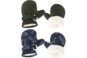 BUCAUM Baby Toddler Mittens, Boys Girls Winter Outdoor Gloves, Kids Easy-On Fleece Warm Mitterns