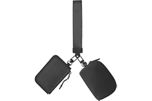 JEEBURYEE Dual Pouch Wristlet Keychain Wallets for Women with 2 Detachable Zipper Coin Purse - Small and Portable Mini Card W