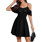 Bbonlinedress Off The Shoulder Womens Cocktail Dress, Spring Summer Formal Wedding Guest Bridal Shower Prom Teens Mini Dress