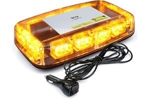 LUMENIX 36LED Roof Top Mini Strobe Light with Magnetic Base, High Bright Amber Emergency Safety Warning LED Flashing Strobe Light Bar for Snow Plow, Trucks, Construction Vehicles