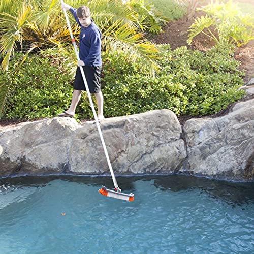 AgiiMan Swimming Pool Brushes with Pole 18 Polished Nylon Bristles