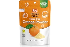 POL'S FREEZE FRESH Pol’s Freeze Fresh 7 oz Freeze Dried Orange Powder Made with Real / True Oranges For Water, Bottled Iced Tea, Recipes Flavor, Smoothies, Shakes, Mixed Drinks, Fruit Tarts, and Glazes- Enjoy Fresh Orange Flavor