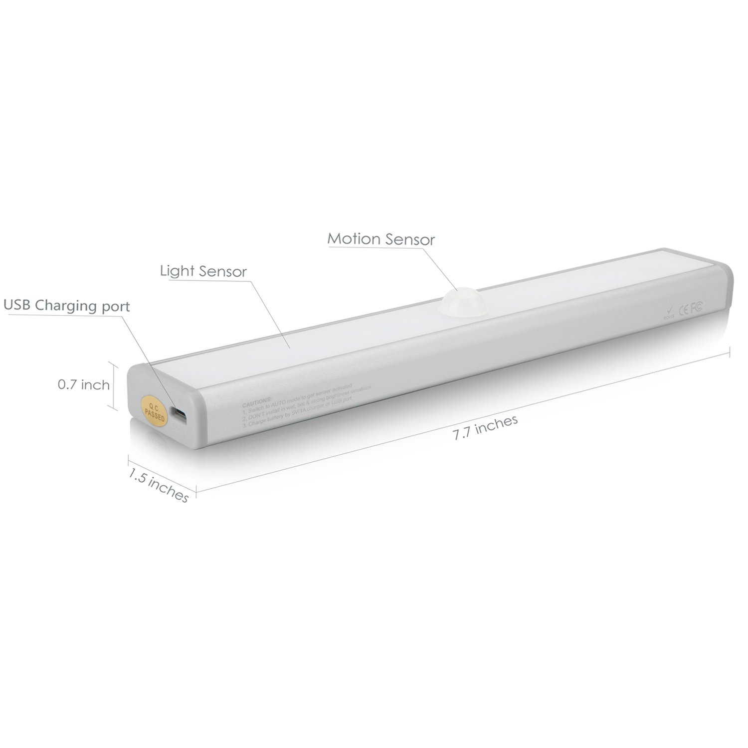 2 PACK Rechargeable Motion Sensor Closet Light, Wireless Motion Sensor Light for Cabinet,Stairs,Storeroom,Wardrobe,Campers with Magnet Strip Stick on Anywhere