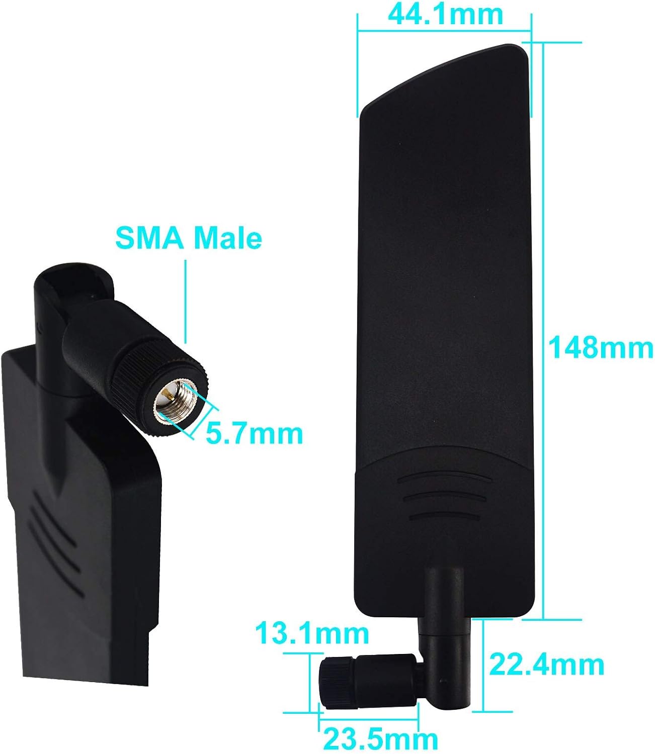 YILIANDUO 3400-4900MHz 5G Antenna 12dBi Omni-Directional Aerial SMA Male plug Black High Gain Antenna for WiFi Router Wireless Network Reception Long Range Receiver Pack of 2 - Image 4