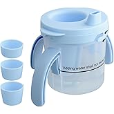 Generturbo Dysphagia Cup for Adults with Difficulty Swallowing, Swallowing Cup for Elderly Spill Proof 5cc, 10cc, 15cc, No Spill Slow Flow Regulating Drinking Cup to Prevent Choking (Solid Blue)