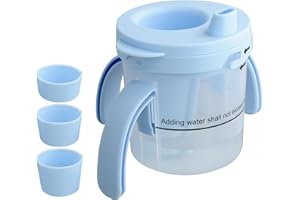 Generturbo Dysphagia Cup for Adults with Difficulty Swallowing, Sippy Cup for Elderly Spill Proof 5cc, 10cc, 15cc, No Spill Slow Flow Regulating Drinking Cup to Prevent Choking (Solid Blue)