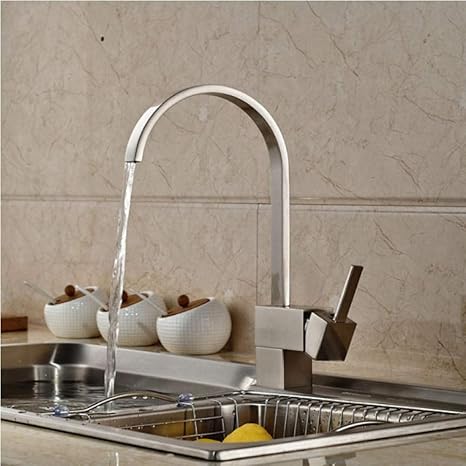 Becken Wasserhahn Moderne Nickel gebürstet Spüle Wasserhahn Einhebel