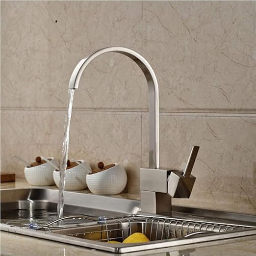 Becken Wasserhahn Moderne Nickel gebürstet Spüle Wasserhahn Einhebel