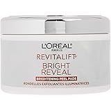 L'Oreal Paris Revitalift Bright Reveal Anti-Aging Peel Pads with Glycolic Acid Exfoliating Facial Pads to Reduce Wrinkles and