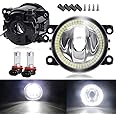 Updated Fog Light with LED Halo Ring DRL for Ford 13-16 Fusion, 08-14 Focus, 11-15 Explorer, 06-17 Mustang (Except GT), 11-18 Transit, 05-09 Ranger, 14-18 Fiesta