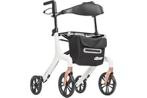 Drive Medical AeroWalk Ultra-Lite Rollator Foldable Rollator Walker with Seat Lightweight Adult Walkers With 4 Wheels - Foldi