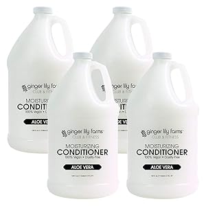 Ginger Lily Farms Club & Fitness Aloe Vera Moisturizing Conditioner, 100% Vegan, Paraben, Sulfate, Phosphate, Gluten & Cruelty-Free, 1 Gallon (Case of 4)