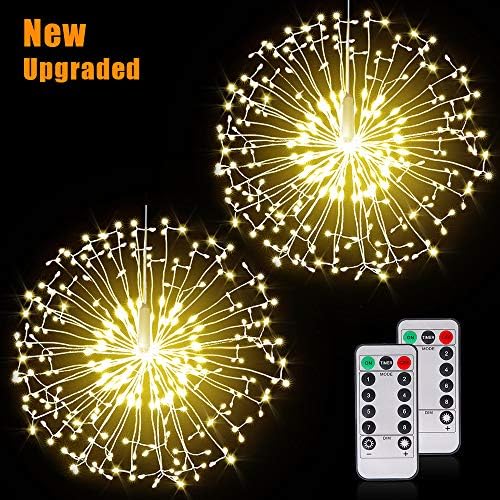 Fairy Christmas String Lights Wire Lights,198 LED DIY 8 Modes Dimmable Lights with Remote Control, Waterproof Decorative Hanging Starburst Lights for Christmas, Home, Patio, Indoor Outdoor Decoration