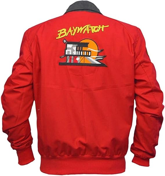 HiFacon Baywatch Lifeguard Red Bomber Jacket Baywatch Jacket Red