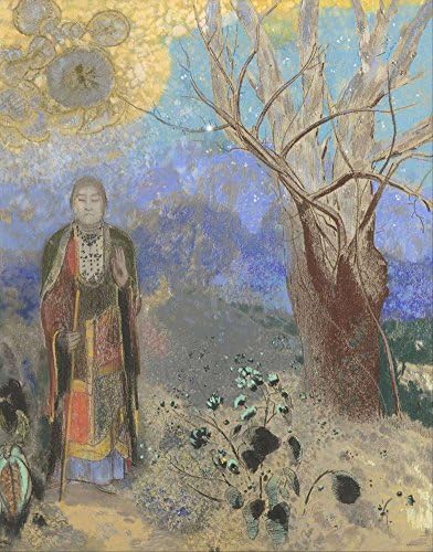 Canvas Art Print Reproduction Unmounted - 45X60cm (Approx. 18X24inch) The Buddha by Odilon Redon - Religious Paintings Giclee Picture Artwork Wall Decor