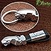 Olivery Genuine Leather Valet Jaguar Keychain Detachable Elegant Key Chain 3 Key Rings (Black)