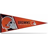 Rico Industries NFL Football Cleveland Browns Primary 12" x 30" Felt Wall Décor Pennant - Great for Home/Bed Room/Man Cave Décor