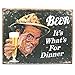 Poster Discount Desperate Enterprises Beer It's What's for Dinner Collectible Metal Sign, Model# 1424, 16x12
