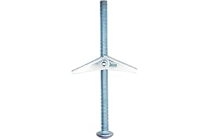 QUALIHOME Spring Toggle Bolt Anchors - Heavy Duty Wall Anchors for Hanging Items w/Hollow Walls & More - Stainless Steel Hollow Wall Anchor for Frames, Shelves, Mirrors & More, 6 Pack (3/8" x 6")