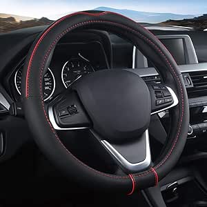 Amazon.com: LMHX Car Steering Wheel Cover Leather, Wear Resistant Non