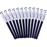 M&G Fine Point Gel Pens,0.5mm,Black,Blue Ink Pen,Box of 12 (KGP1821)