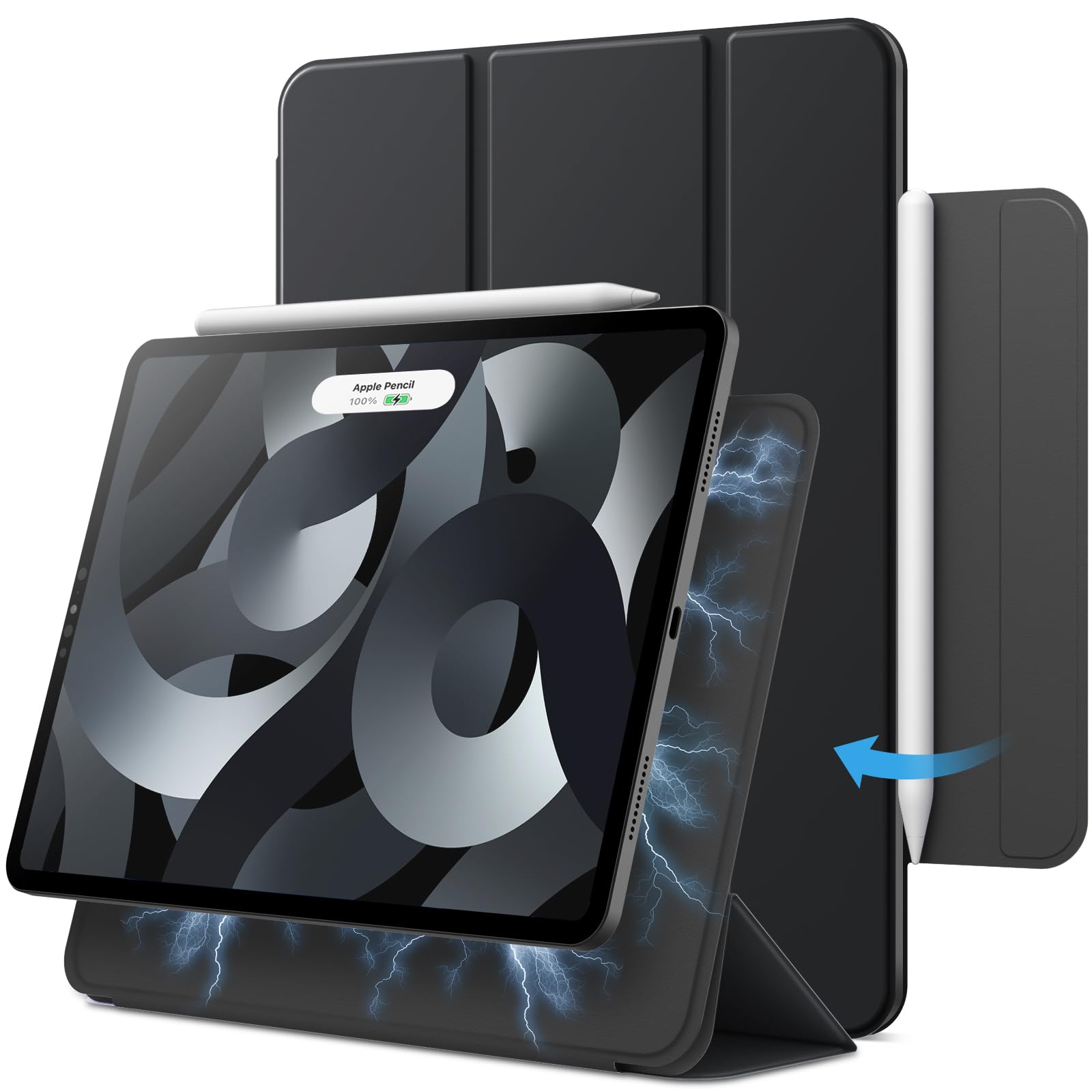 JETech Magnetic Case for iPad Air 11-Inch M4/M3/M2 (2026/2025/2024), iPad Air 5/4 (2022/2020 5th/4th 10.9-Inch), iPad Pro 11 (2018), Magnetic Attachment, Slim Tablet Cover (Black)