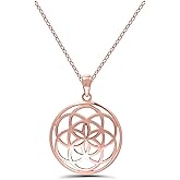 Hoops & Loops 925 Sterling Silver High Polished Celtic Knot Round Necklace for Women Men, Silver, Rose Gold, Yellow Gold