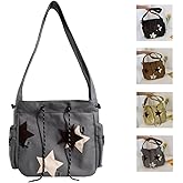 Y2K Star Canvas Messenger Bag, Cute Tote Bags Aesthetic, Small Shoulder Travel Crossbody Bags For Women