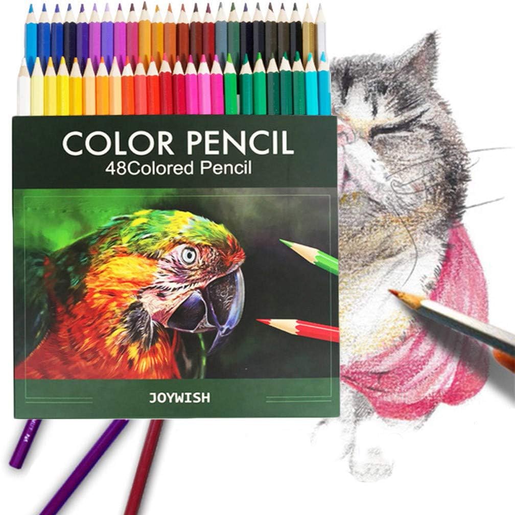 Mousmile Colored Pencil Set (72/48 Count),Kids Hand Painted Pencils Vibrant Colors Sketch Pencil for Children Adults Drawing Graffiti Art Student Painting Training,Oil Based,Wood Pencil (48 Count)
