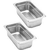 BIEAMA 1/3 Size 4" Deep Perforated Steam Table Pan, NSF Hotel Pan | Stainless Steel Anti-Jam Hotel Pan for Commercial Catering and Kitchen